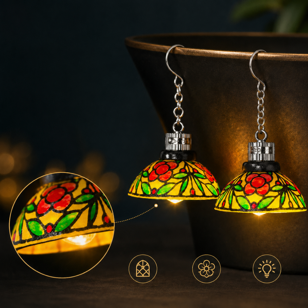 🔥Last Day 50% OFF ✨-Handmade Vintage Light-Up Chandelier Earrings
