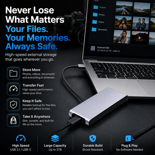 🔥 LAST DAY 50% OFF-Portable External SSD – Protect Your Photos, Videos & Important Files