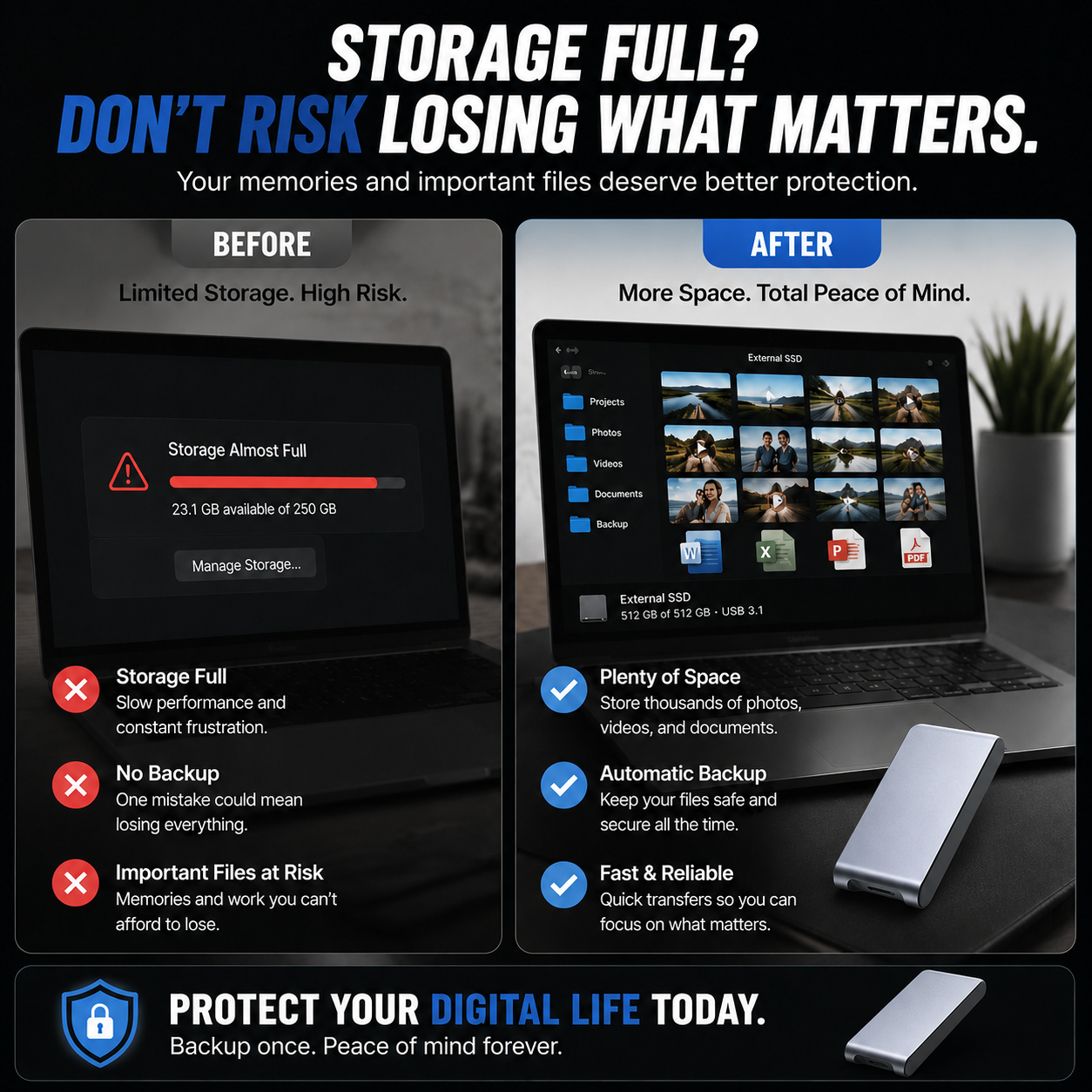 🔥 LAST DAY 50% OFF-Portable External SSD – Protect Your Photos, Videos & Important Files