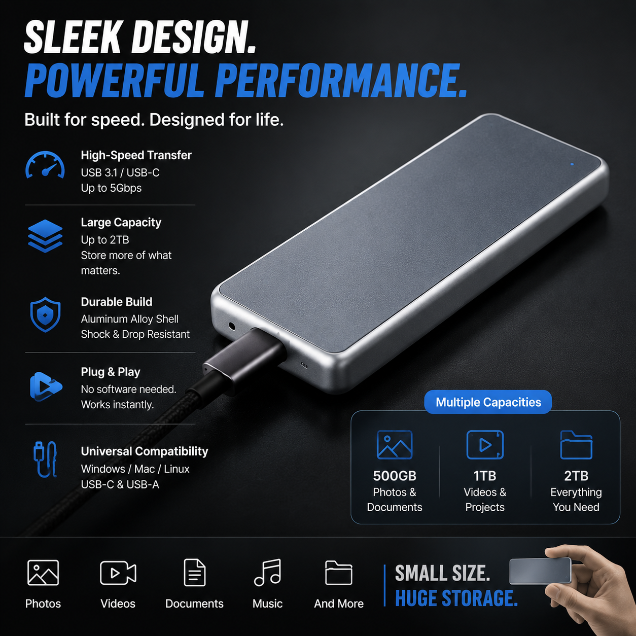 🔥 LAST DAY 49% OFF-Portable External SSD – Protect Your Photos, Videos & Important Files