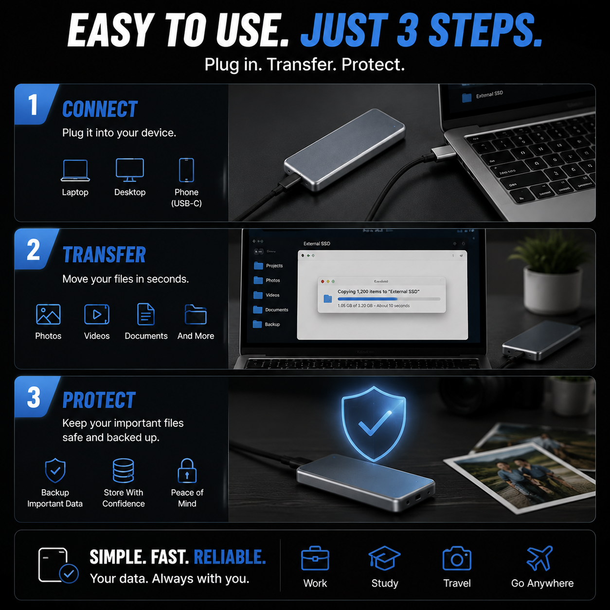 🔥 LAST DAY 49% OFF-Portable External SSD – Protect Your Photos, Videos & Important Files