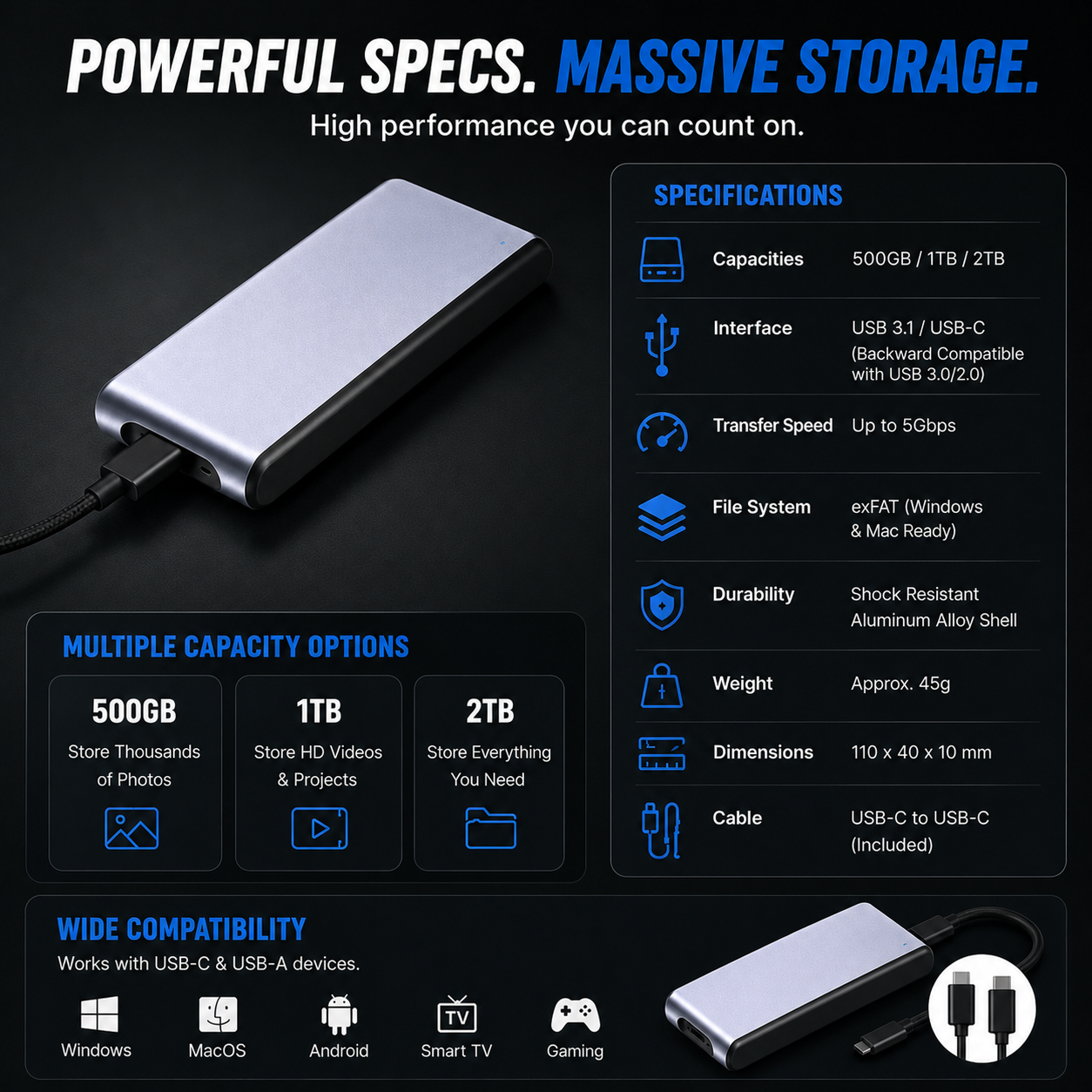🔥 LAST DAY 50% OFF-Portable External SSD – Protect Your Photos, Videos & Important Files