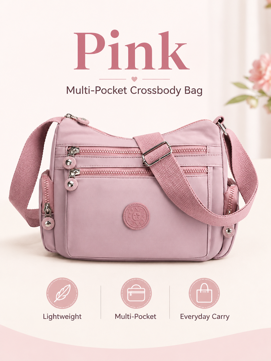 💖 Everyday Favorite Nylon Crossbody Bag with Multi-Pocket Storage