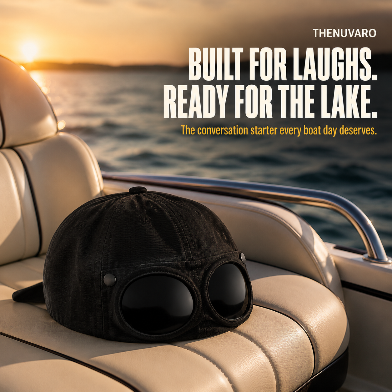 ✈️ Pilot-Inspired Baseball Cap🧢 Novelty Boater Hat with Built-In Shades – The Funniest Gift for Fishing & Boat Lovers