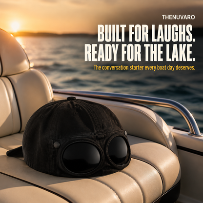 ✈️ Pilot-Inspired Baseball Cap🧢 Novelty Boater Hat with Built-In Shades – The Funniest Gift for Fishing & Boat Lovers