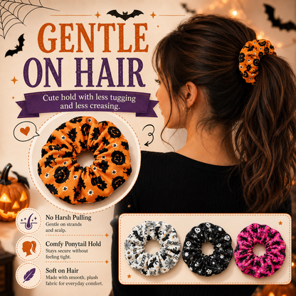 🎃 Hand-Illustrated Halloween Scrunchie Collection