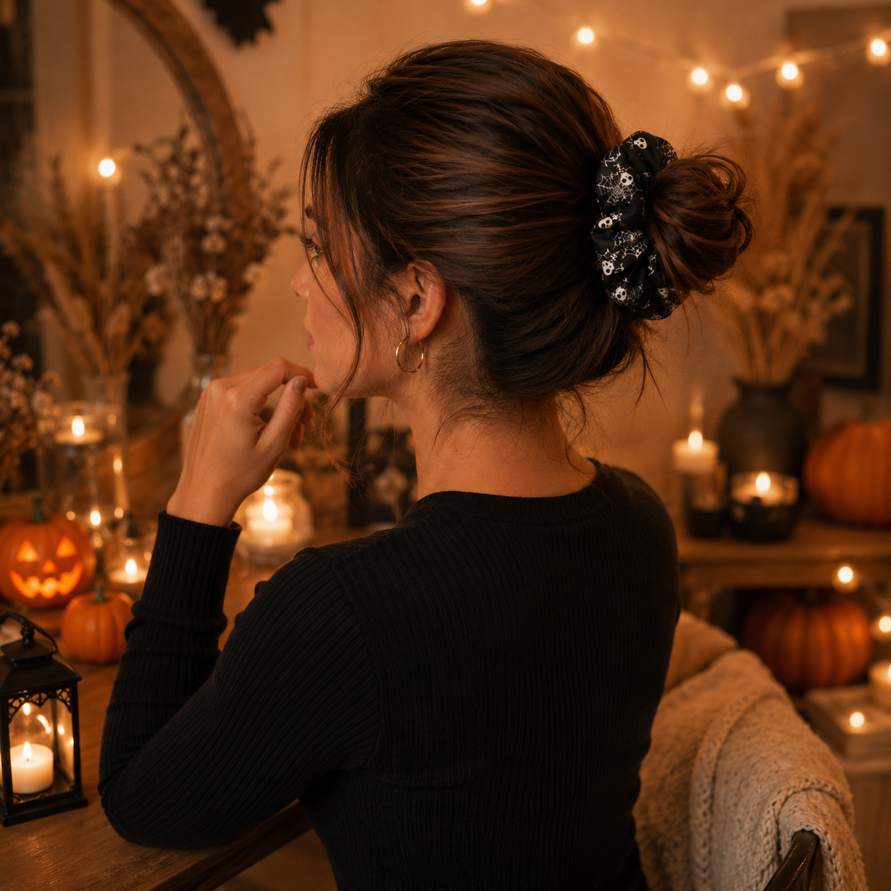 🎃 Hand-Illustrated Halloween Scrunchie Collection