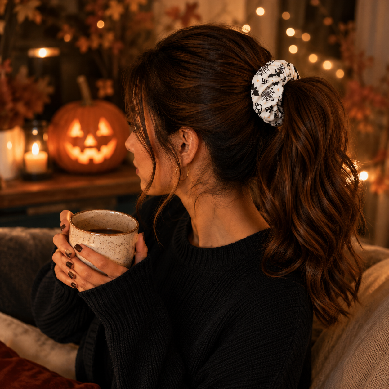 🎃 Hand-Illustrated Halloween Scrunchie Collection