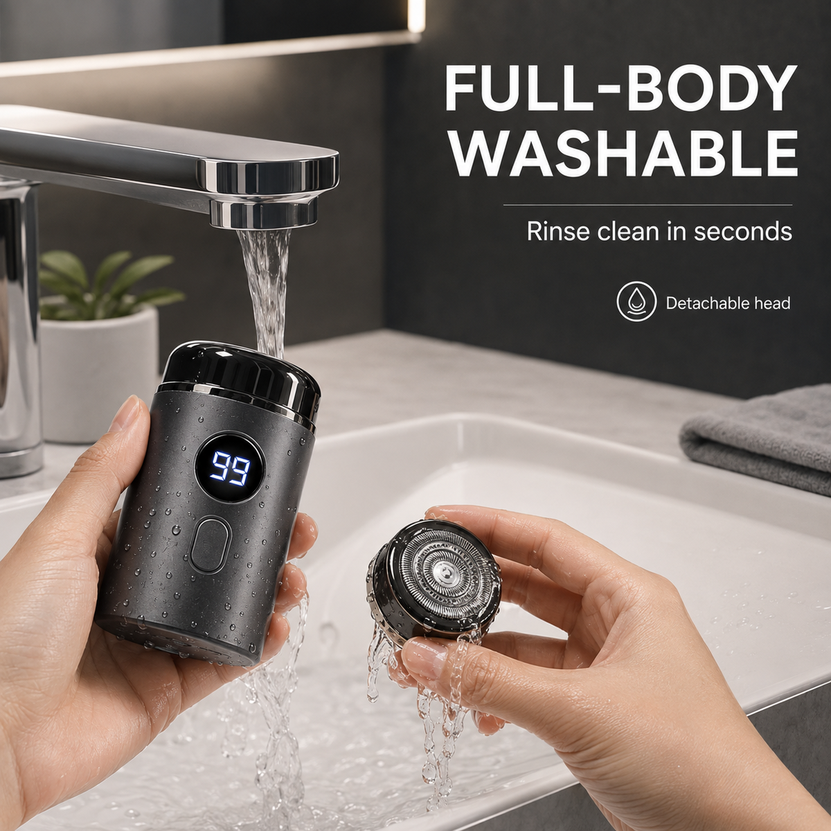 Electric Shaver with LED Display & USB-C Charging