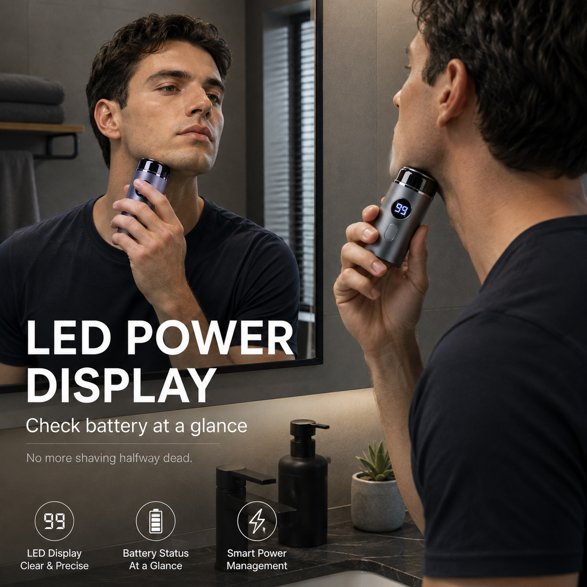Electric Shaver with LED Display & USB-C Charging
