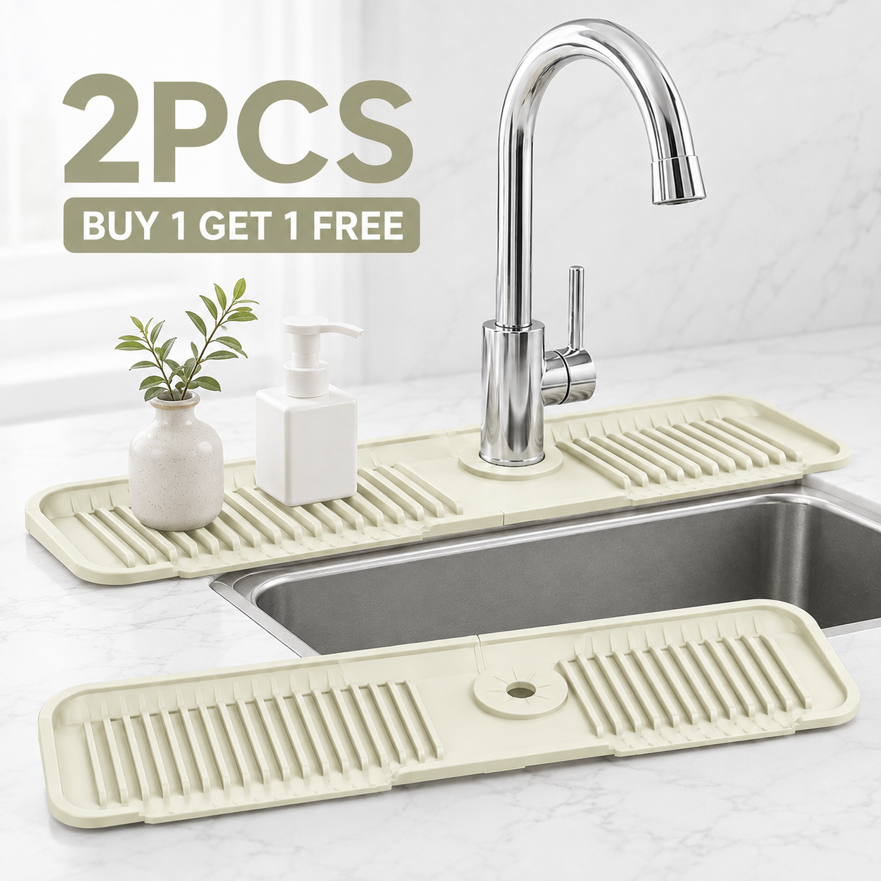 🔥 BUY 1 GET 1 FREE💧 Silicone Sink Faucet Draining Mat