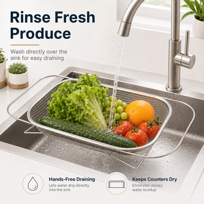 💦 Expandable Over-the-Sink Strainer Basket