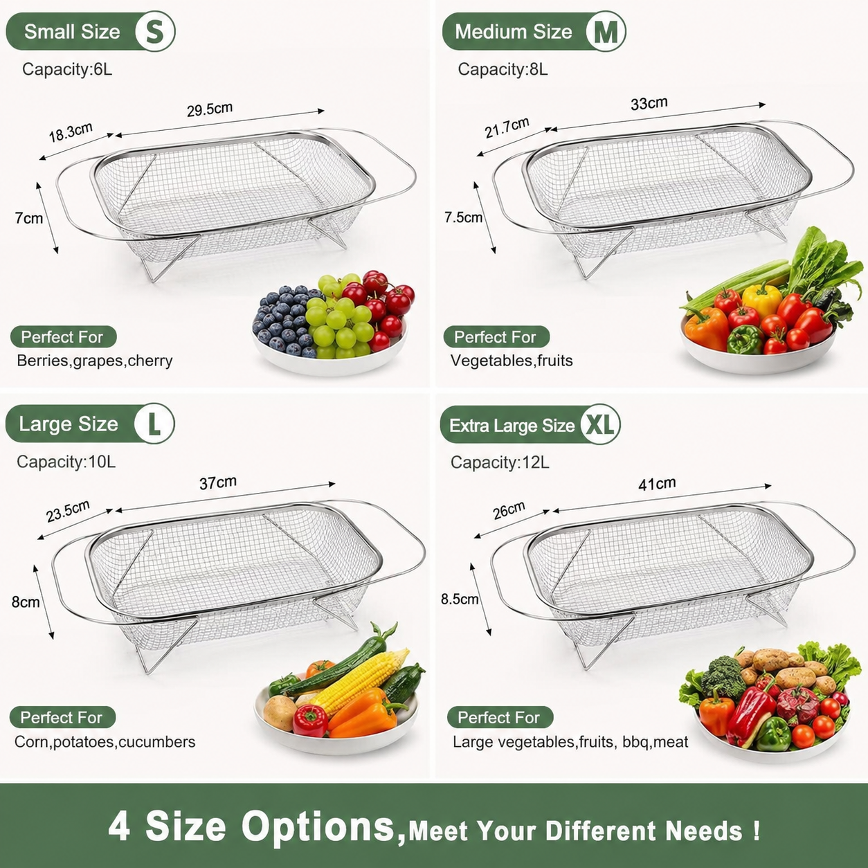 💦 Expandable Over-the-Sink Strainer Basket