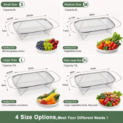 💦 Expandable Over-the-Sink Strainer Basket