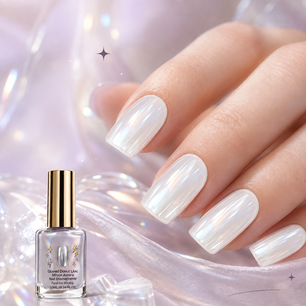 💜✨Lilac Glossy Mirror Nail Strengthener
