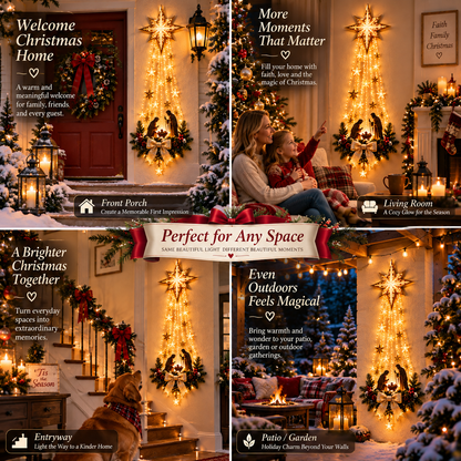 ✨Last Day 49% OFF✨ ✝️ Bethlehem Star of Faith – Lighted Nativity Wall Decor