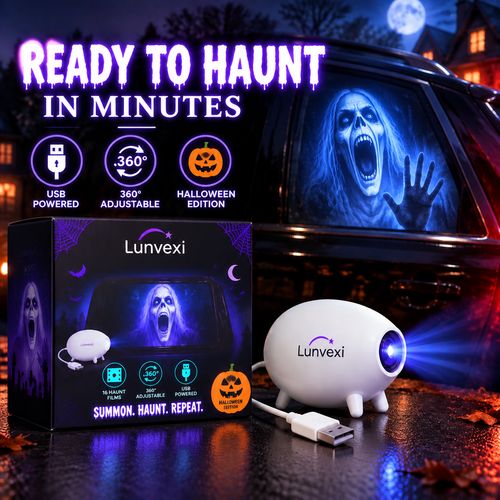 🎃 Halloween Window Projector 👻 16 Spooky Films USB Powered Holiday Decor
