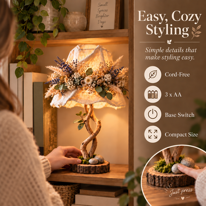 🌿 Botanical Woodland Table Lamp✨ Warm Glow & Nature-Inspired Decor