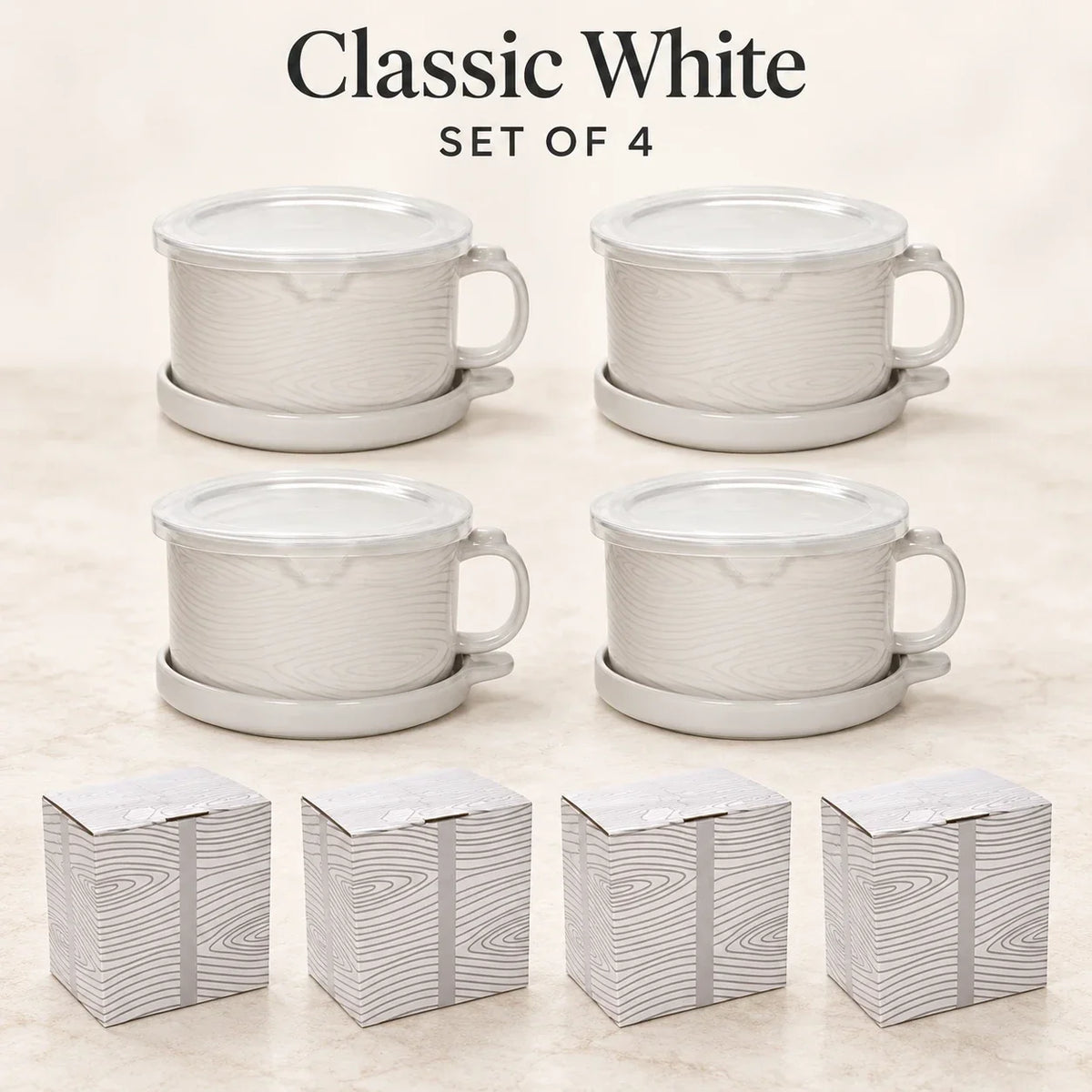 Christmas Gingerbread Mug Gift Set with Lid & Saucer