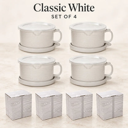 Christmas Gingerbread Mug Gift Set with Lid & Saucer