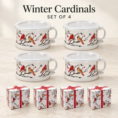 Christmas Gingerbread Mug Gift Set with Lid & Saucer