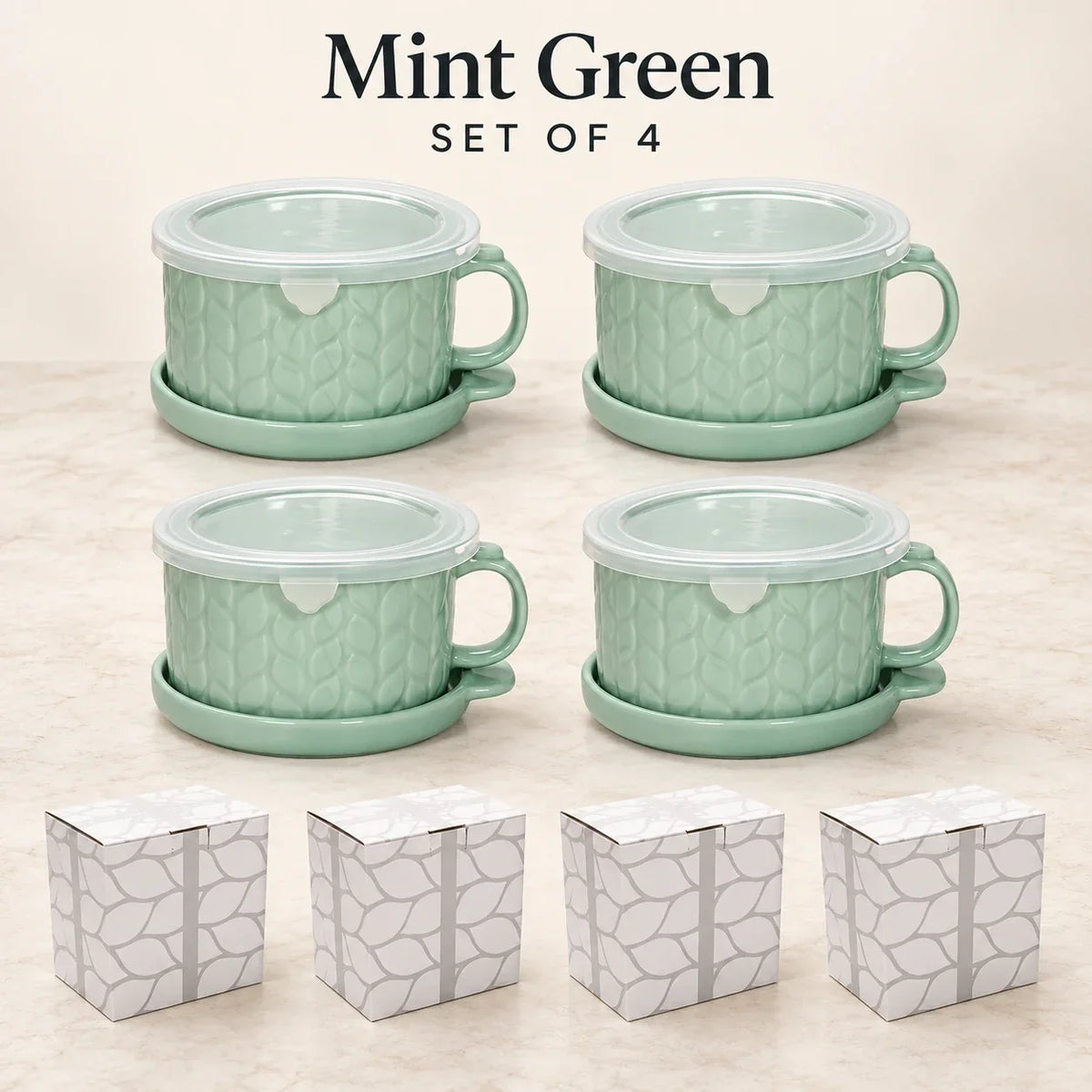 Christmas Gingerbread Mug Gift Set with Lid & Saucer