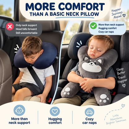 🧸 Kids Car Sleep Buddy – Full-Body Travel Pillow for Cozy Road-Trip Naps