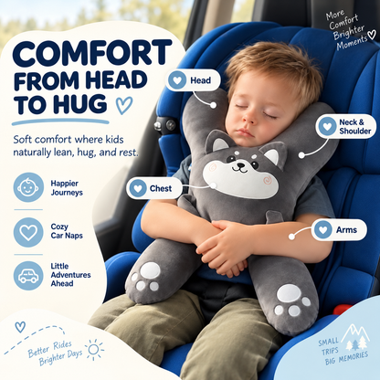 🧸 Kids Car Sleep Buddy – Full-Body Travel Pillow for Cozy Road-Trip Naps