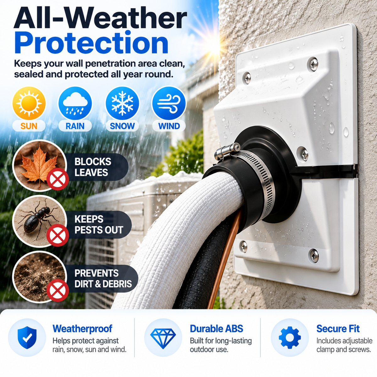 ❄️ HVAC Line Set Cover Kit – Give Your Mini Split AC Installation A Clean Professional Finish