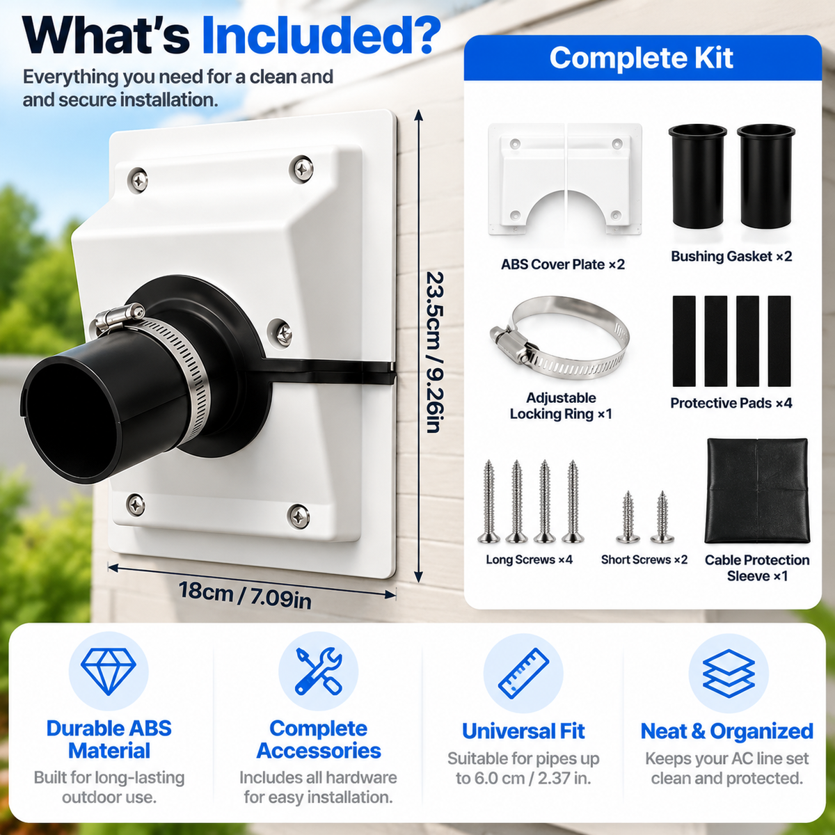 ❄️ HVAC Line Set Cover Kit – Give Your Mini Split AC Installation A Clean Professional Finish