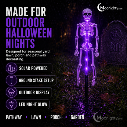 Solar Skeleton Ground Stake Lights Outdoor Waterproof Halloween Decor Lights
