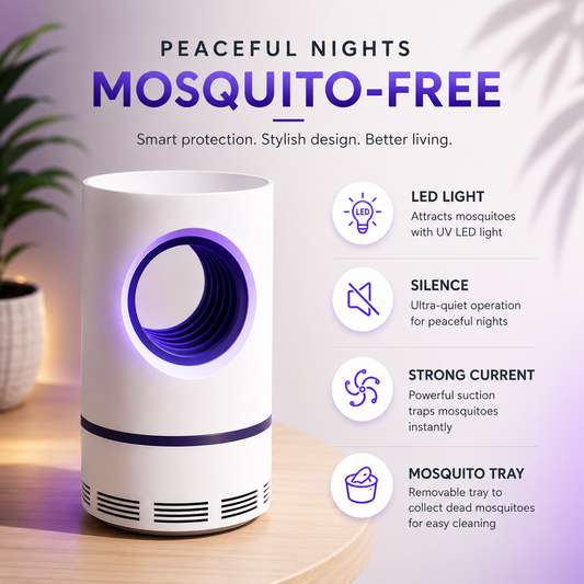 🔥UV Light Mosquito Trap Lamp, Ultra Quiet 30dB Insect Catcher with Strong Suction