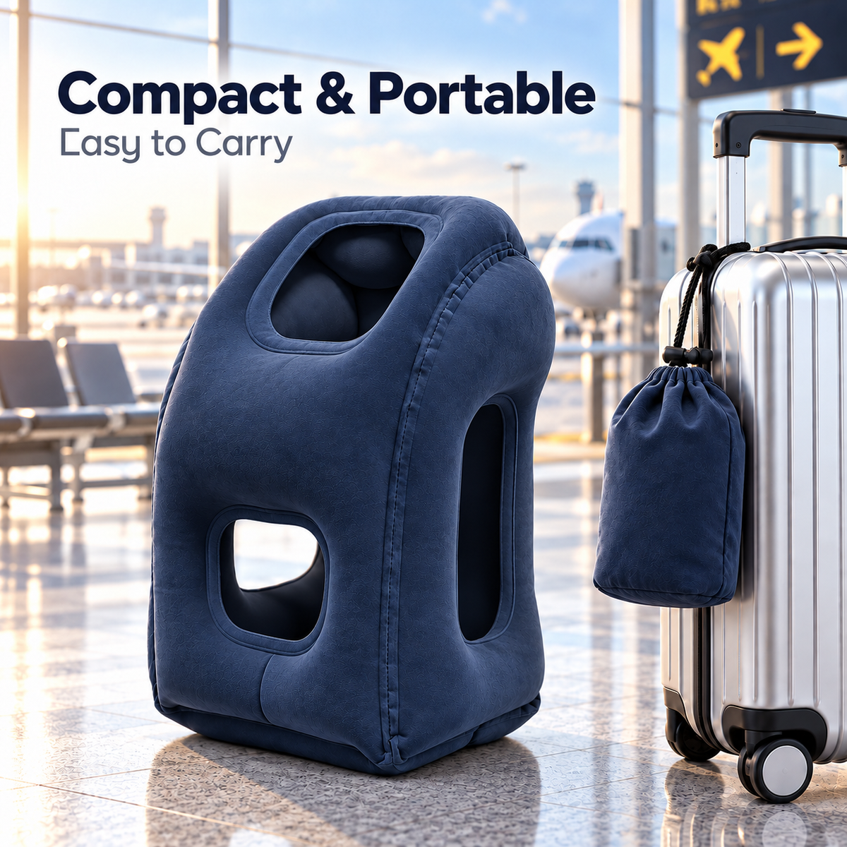 ✈️ Inflatable Airplane Sleep Pillow – Sleep Better on Every Flight😴