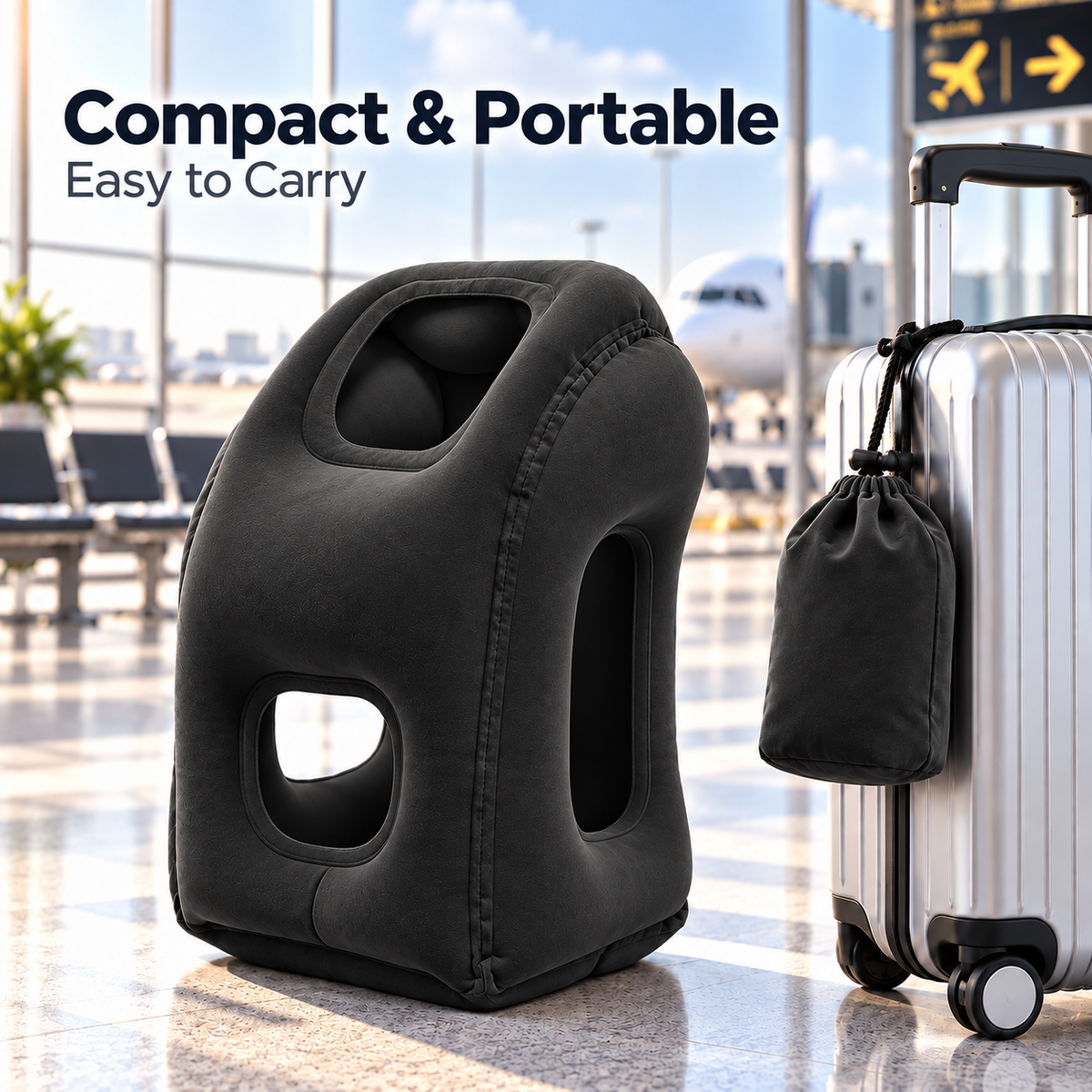 ✈️ Inflatable Airplane Sleep Pillow – Sleep Better on Every Flight😴