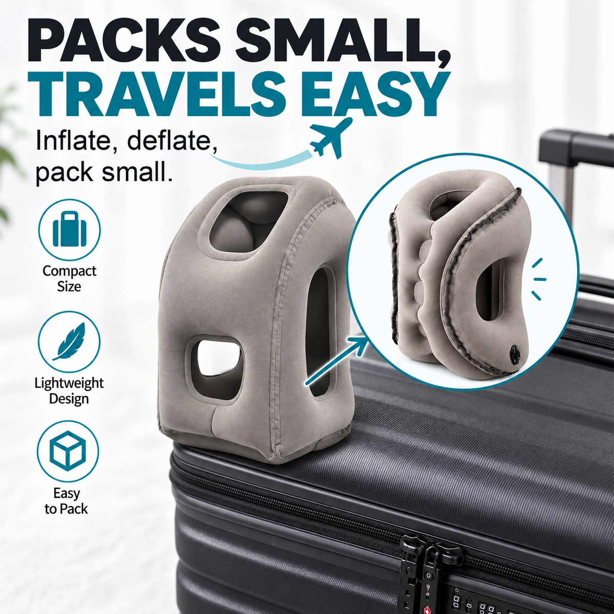 ✈️ Inflatable Airplane Sleep Pillow – Sleep Better on Every Flight😴