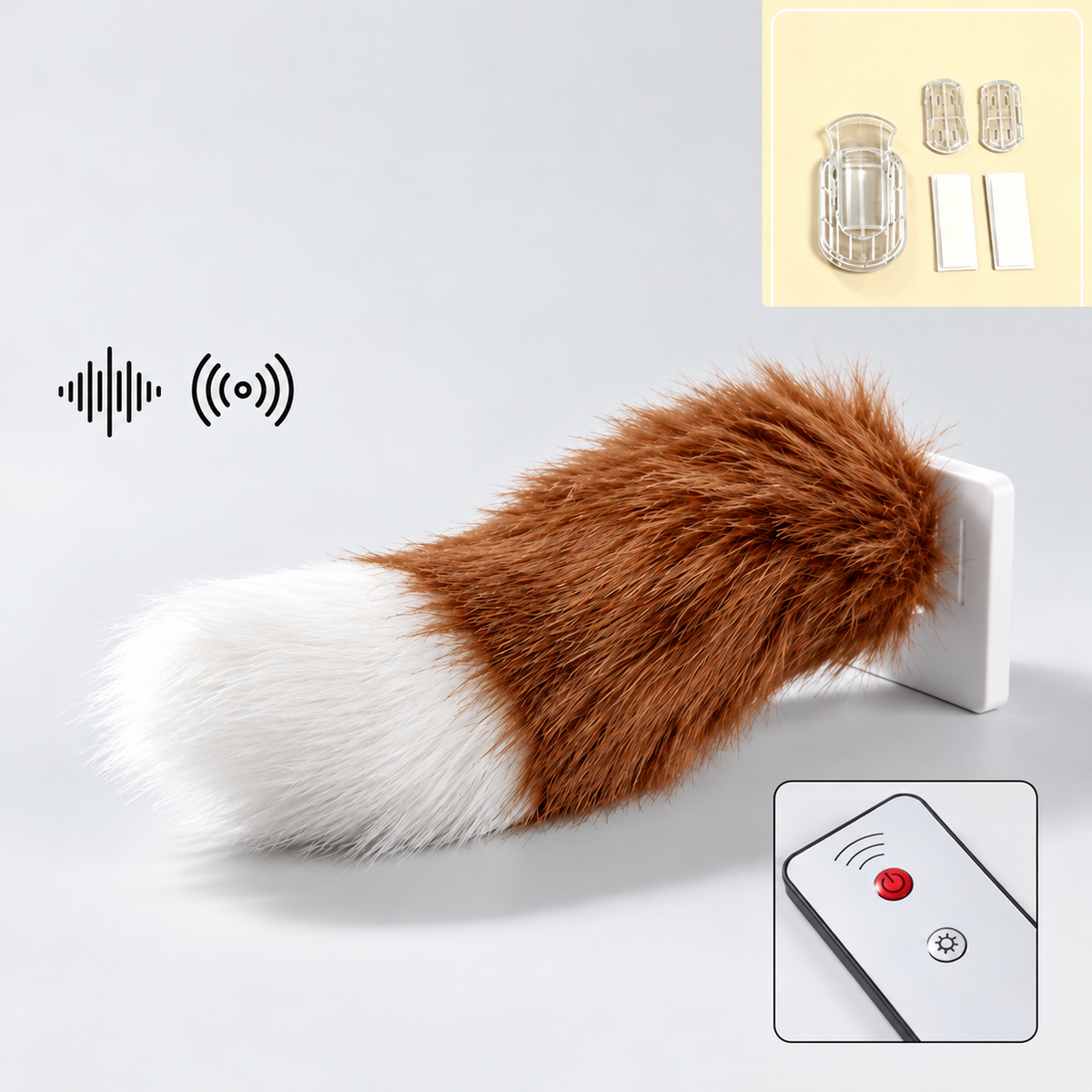 🐾 Remote-Controlled Wagging Car Tail 🚗 | Funny Fluffy Tail for Trucks & SUVs ✨