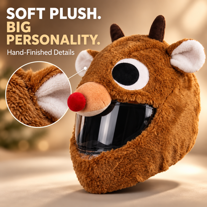 😂 Funny Plush Motorcycle Helmet Cover🏍️   – Eye-Catching Cartoon Full-Face Helmet Accessory