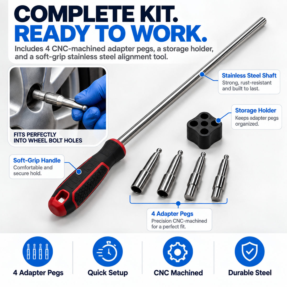🚗 50% OFF Wheel Alignment Tool – Heavy Duty Tire Mounting & Hub Positioning Assistant