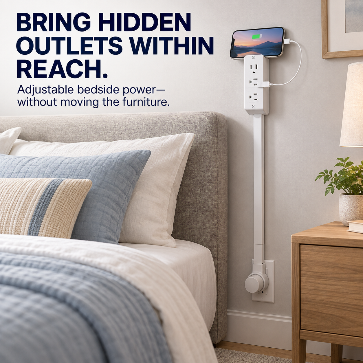 180 degree rotating wall outlet extender - product image 1