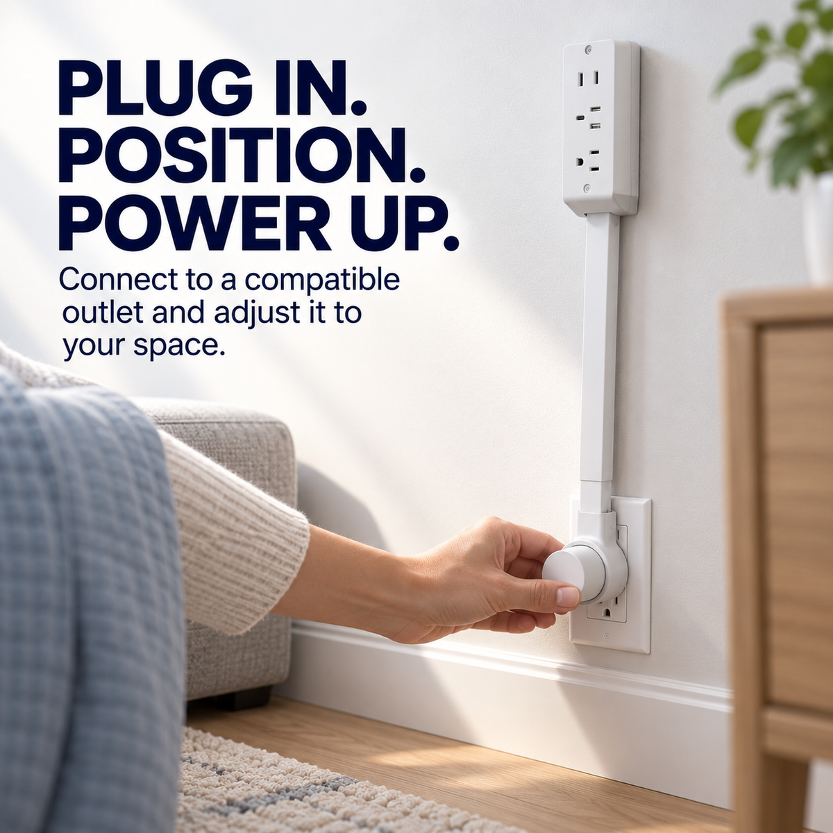 🔌 Rotating Wall Outlet Extender – Bring Hidden Outlets Within Easy Reach