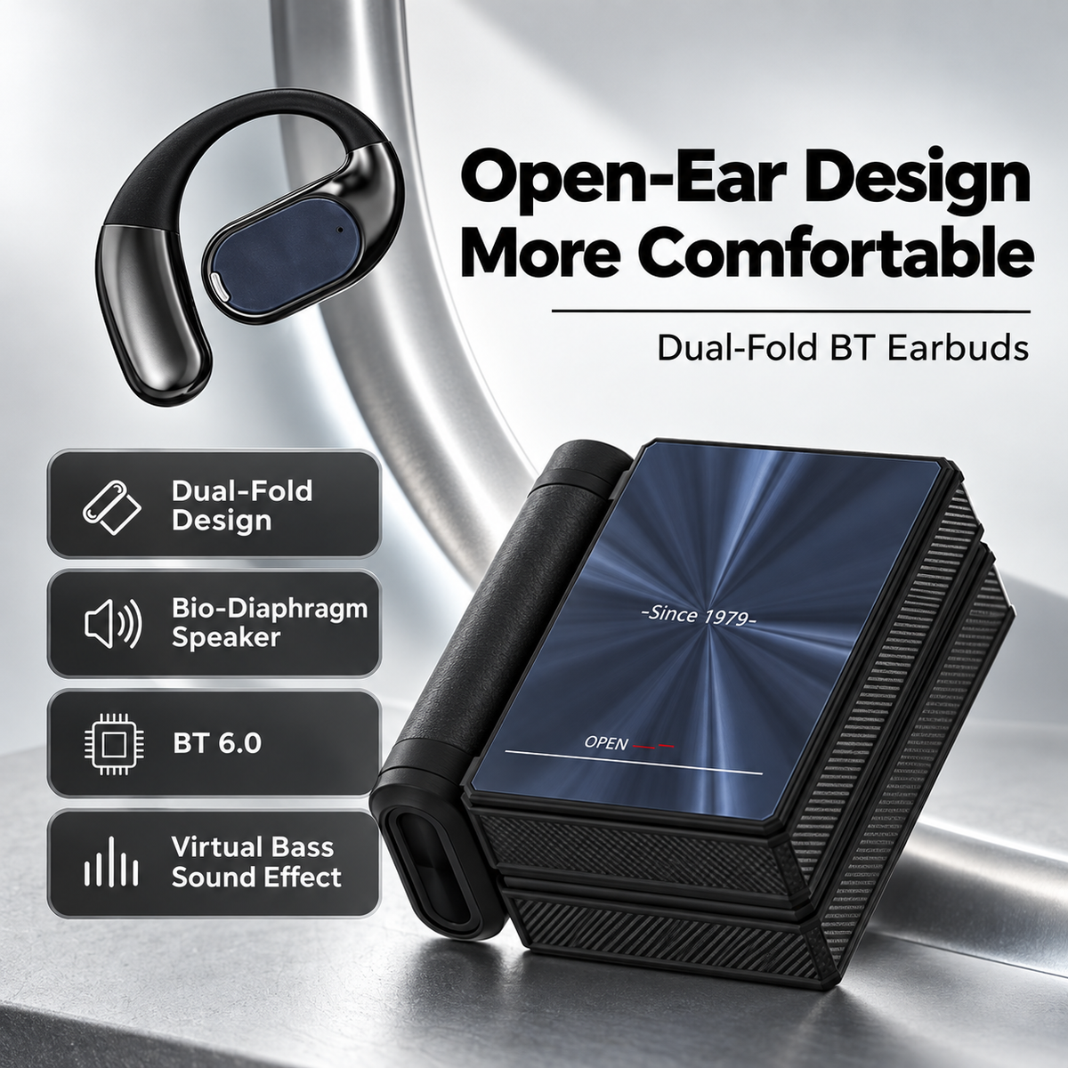 🔥Monster Ear Buds  - Headphones Bluetooth with Dual-Fold Design