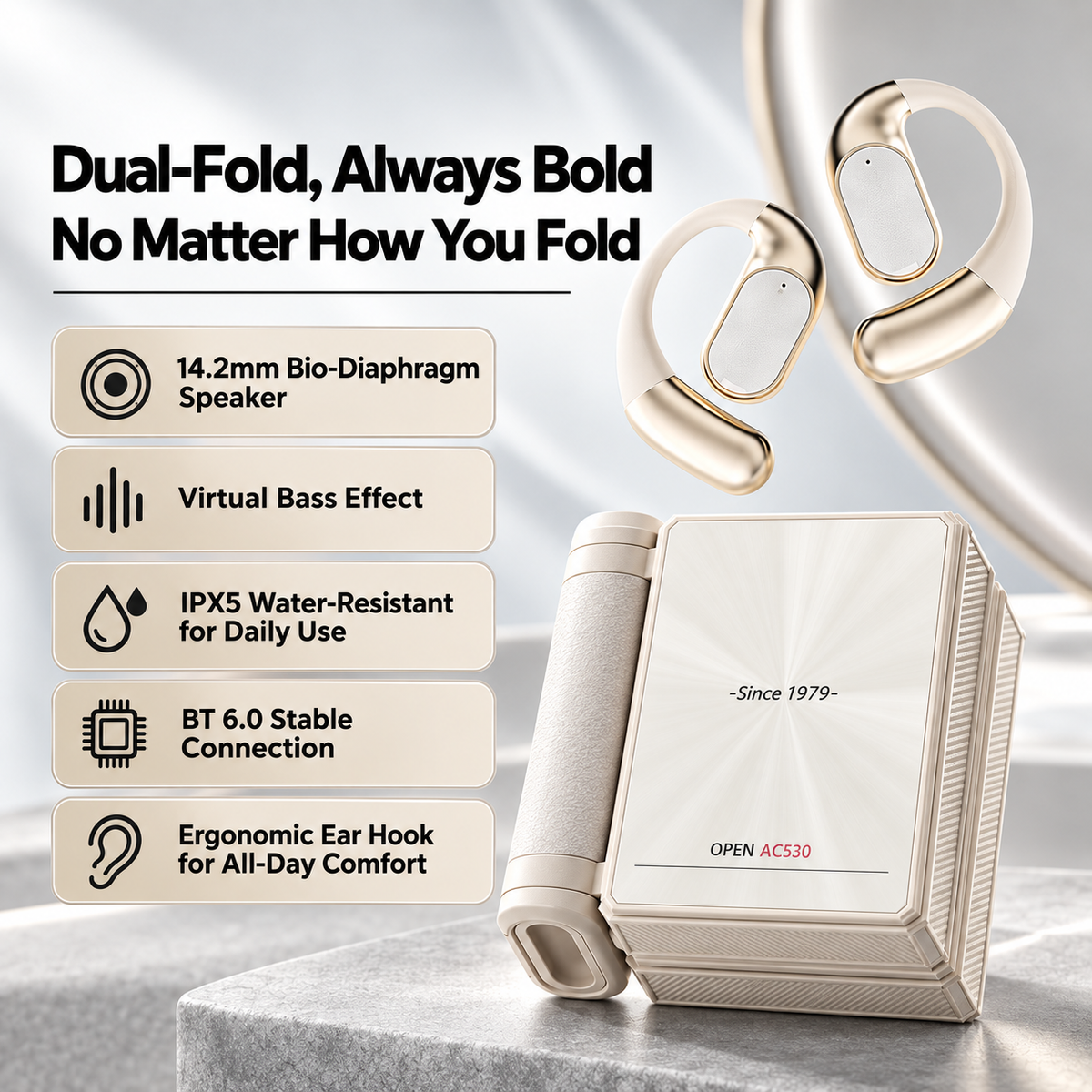 🔥Monster Ear Buds  - Headphones Bluetooth with Dual-Fold Design