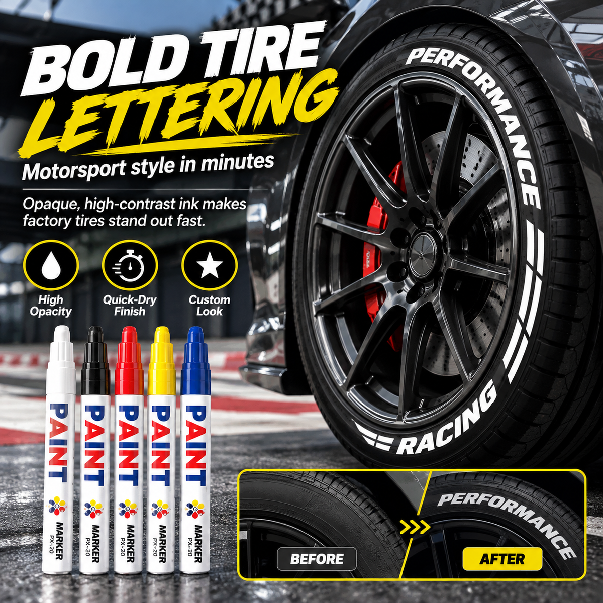 🏎️ Wheel Armor Multi-Surface Automotive Custom Marker