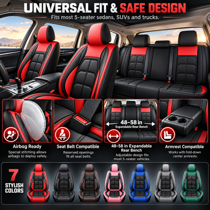 🏎️ AeroLuxe 5-Seater Universal Leather Car Seat Cover Set