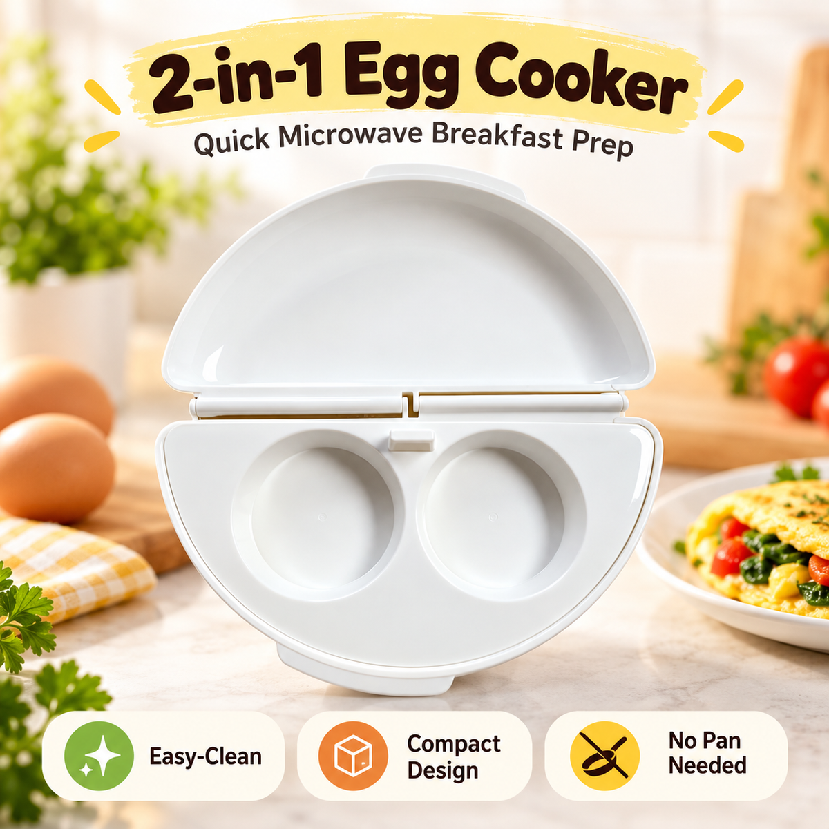 2-in-1 Microwave Omelet Maker & Egg Cooker – Quick Breakfast Tool