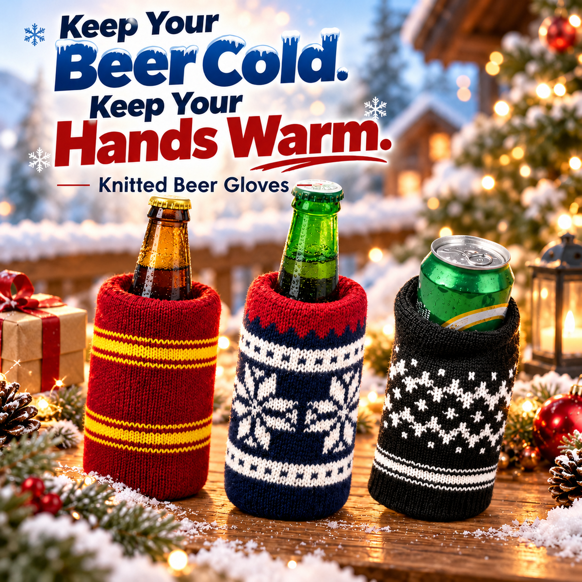 🍻 Knit Beer Glove - Cozy Winter Hand Warmer