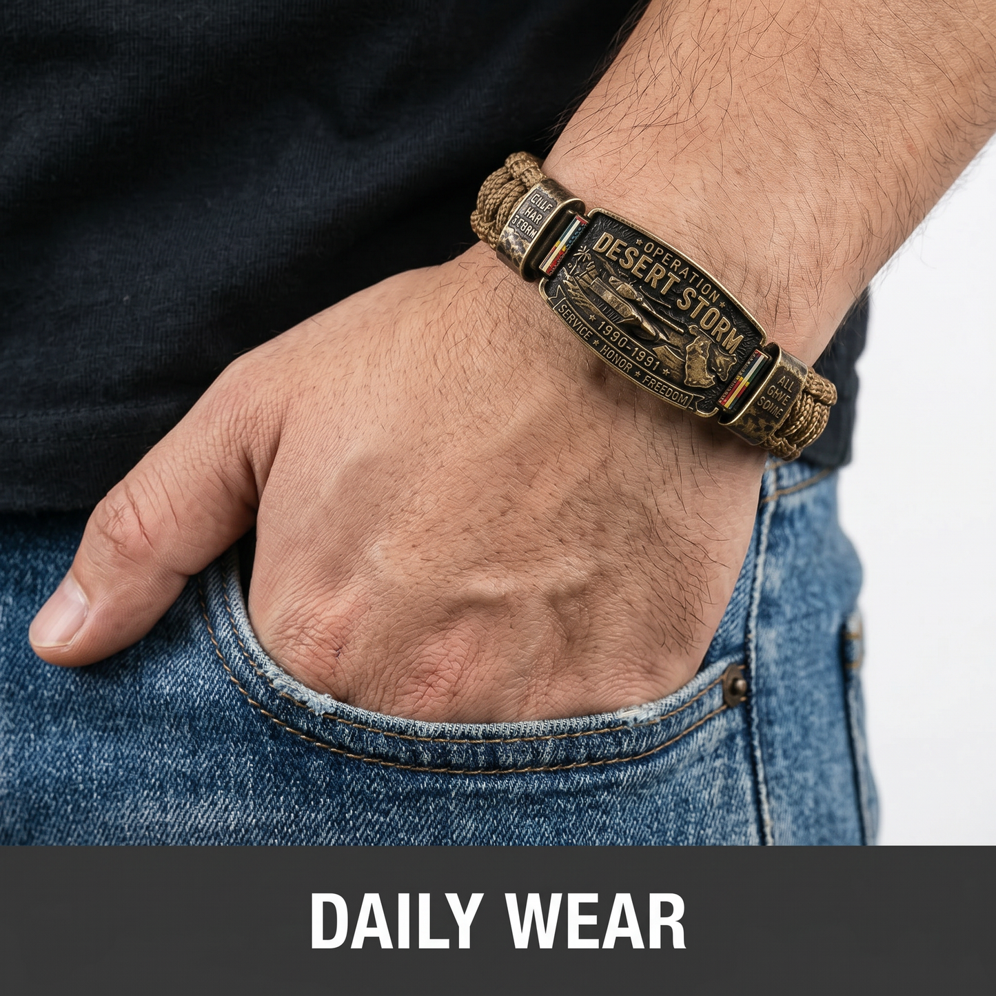 💥SAVE 50% 🎖️ Operation Desert Storm Veteran Paracord Bracelet | Honor Gulf War 1990-1991 Service Members