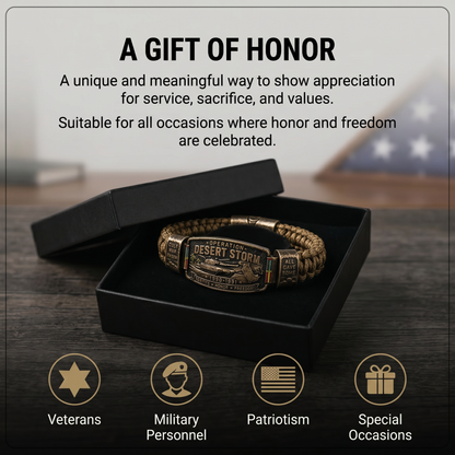 💥SAVE 50% 🎖️ Operation Desert Storm Veteran Paracord Bracelet | Honor Gulf War 1990-1991 Service Members