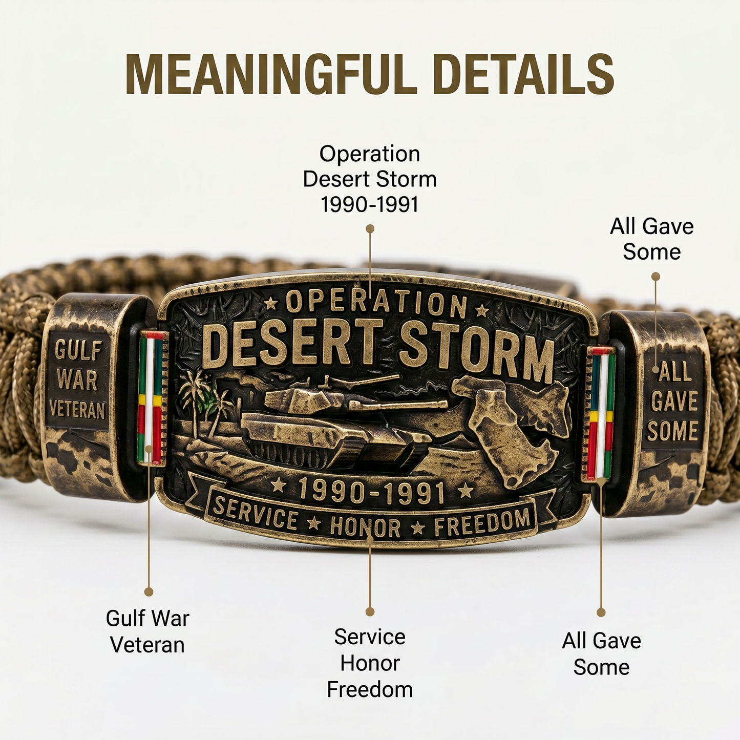 💥SAVE 50% 🎖️ Operation Desert Storm Veteran Paracord Bracelet | Honor Gulf War 1990-1991 Service Members