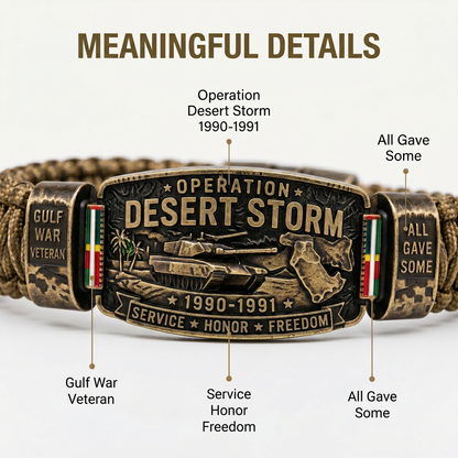 💥SAVE 50% 🎖️ Operation Desert Storm Veteran Paracord Bracelet | Honor Gulf War 1990-1991 Service Members